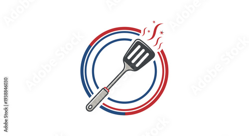 Stylized Spatula Logo Design Element.