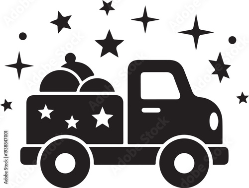 Cute baby toy truck design featuring a simple and playful vehicle illustration perfect for nursery decor, baby shower crafts, kids’ room wall art, and DIY projects.