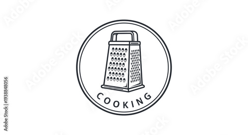 Black and White Grater Illustration Design.