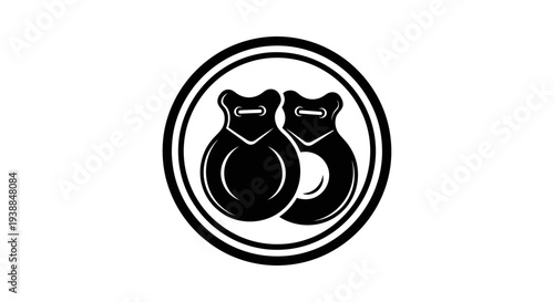 Black Boxing Gloves Icon Symbol Logo.