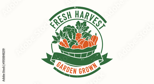 Fresh Harvest Garden Vegetable Logo Design.