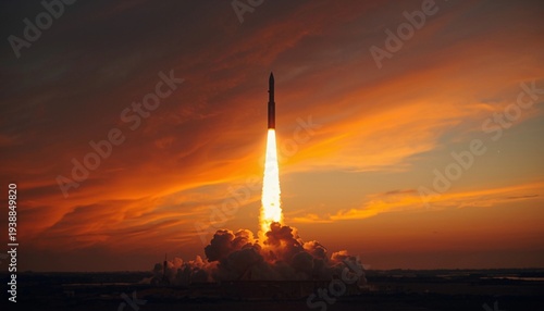 Strategic Missile Rocket Launch Defense Technology Concept