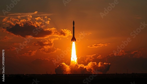 Strategic Missile Rocket Launch Defense Technology Concept