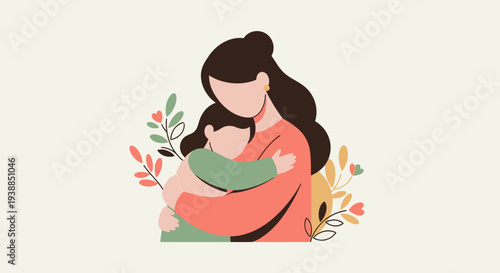 Mother Breastfeeding Baby with Love and Care.
