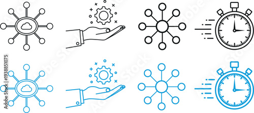 Time management and productivity icons