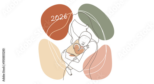 Newborn Baby Sleeping Peacefully with Heart.