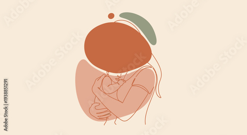 Pregnant Woman Belly with Unborn Baby.