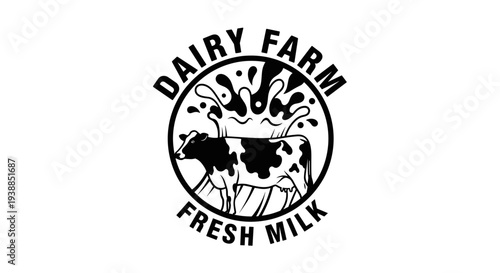 Dairy Farm Fresh Milk Logo Design.