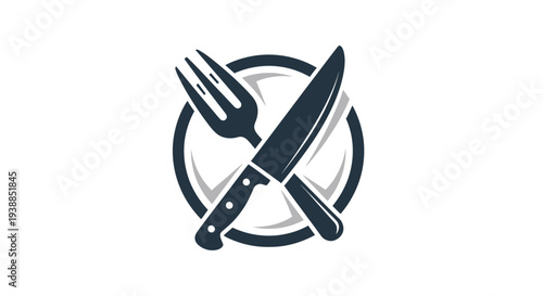 Knife and Fork Crossed on Plate.