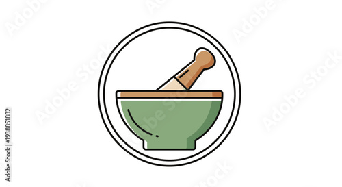 Mortar and Pestle Icon Illustration.