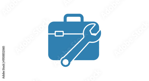Toolbox with wrench and spanner icon.