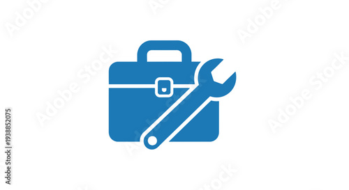 Toolbox with Wrench Icon Graphic Illustration.