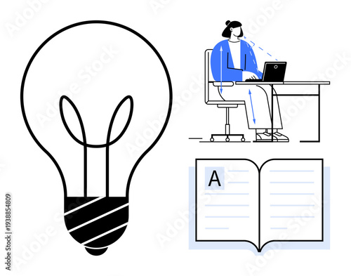 Education concept. Education connects creativity, learning tools, and technology. Education improves knowledge through digital platforms, innovation, and self-paced study. For e-learning