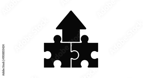 Vector puzzle piece with arrow icon