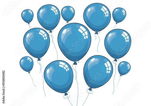 Blue Balloons Floating Tran...