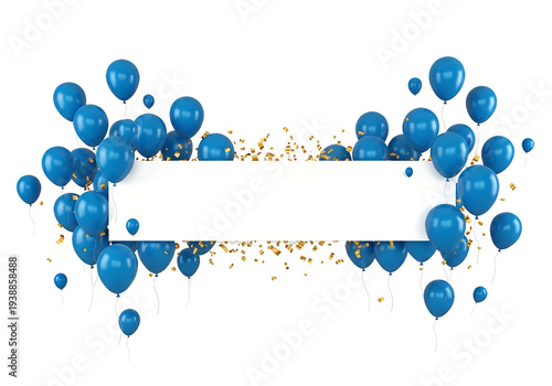 Blue Balloons White Banner ...