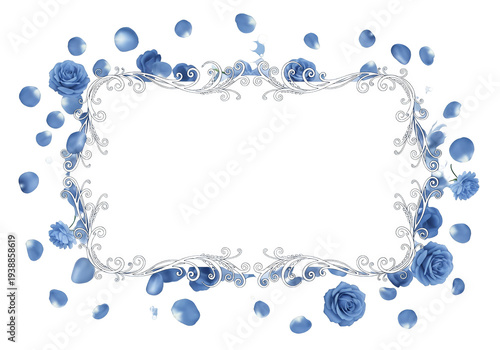 Blue Roses Petals Floral Fr...