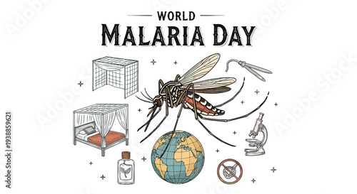 Mosquito Illustration for World Malaria Day.