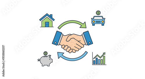 Business handshake agreement for diversified asset and property investment