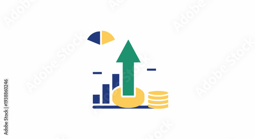 Capital investment growth and profit visualization