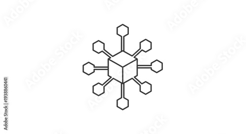 Decentralized network structure representing blockchain technology and connectivity
