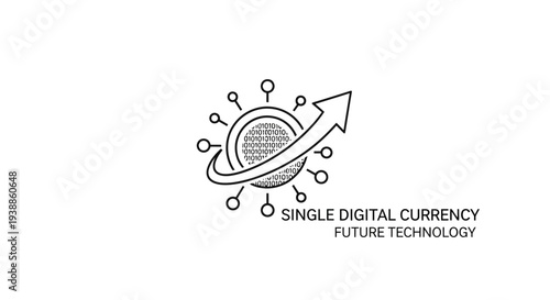 Future digital currency technology with rising value trend