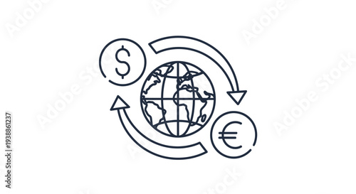 Worldwide currency exchange representing international money transfer services