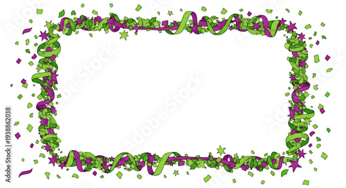 Green Purple Confetti Strea...