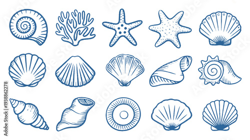 a-collection-of-18-blue-and-white-nautic_