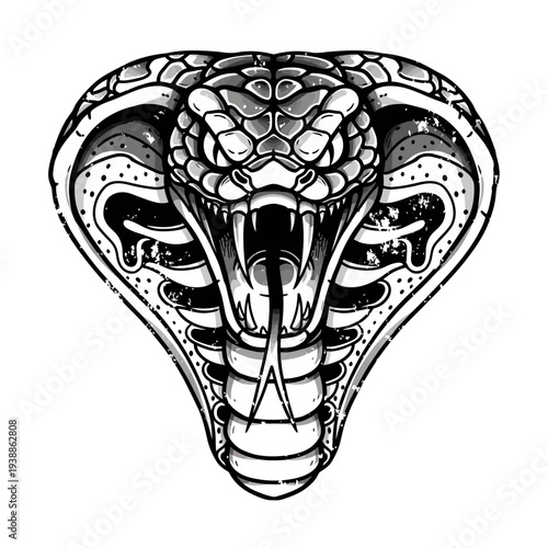 Aggressive Cobra Head Tattoo Design