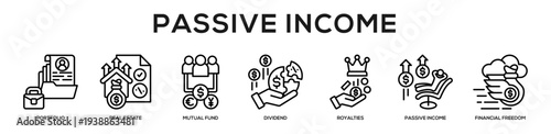 Passive Income web banner icon illustration concept