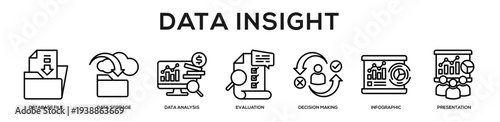 Data Insight web banner icon illustration concept