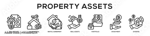 Property Assets web banner icon illustration concept