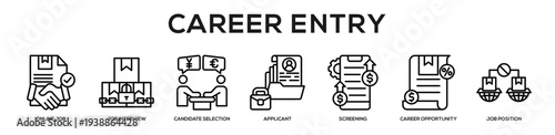 Career Entry web banner icon illustration concept