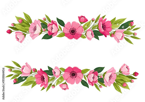 Pink Floral Border Decorati...
