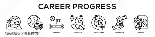 Career Progress web banner icon illustration concept
