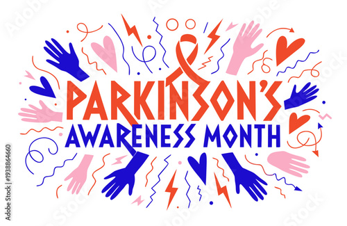 Parkinson’s Disease Awareness Vector, National Health Awareness Month Illustration