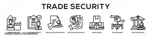 Trade Security web banner icon illustration concept