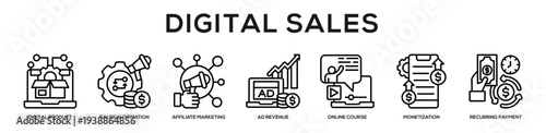 Digital Sales web banner icon illustration concept