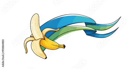 Pixel Art Banana Fruit With...