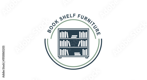 Book Shelf Furniture Logo Design Element.
