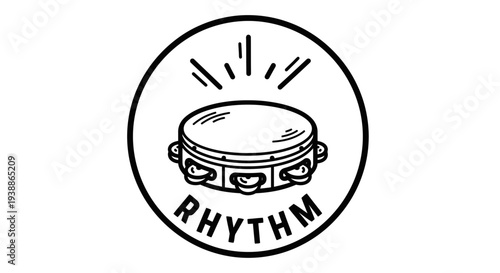 Bongo Drum Illustration with Rhythm Text.