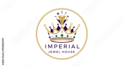 Imperial Jewel House Luxury Crown Logo Design.