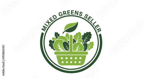 Mixed Greens Seller Logo with Vegetables.