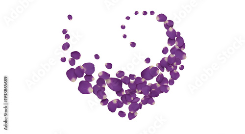 Purple Rose Petals Heart Sh...