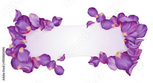 Purple Rose Petals Frame Tr...