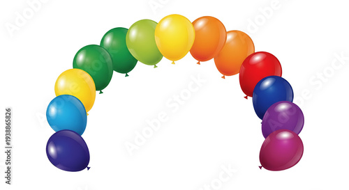 Rainbow Balloon Arch Isolat...