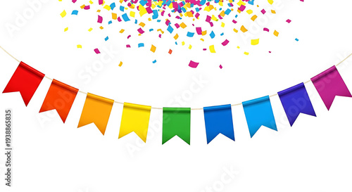 Rainbow Bunting Flags With ...