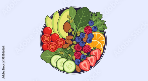 Fresh Fruit Salad in a Bowl.