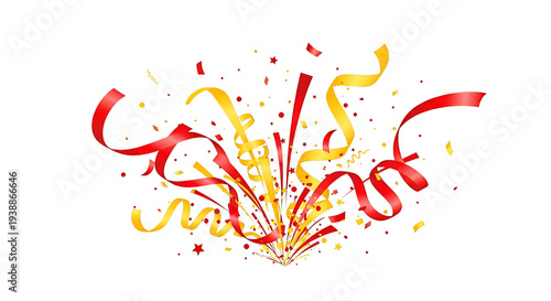 Red Yellow Confetti Burst C...
